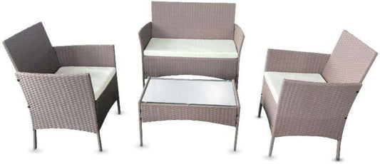 XEO HOME 4-Piece Brown Rattan Furniture Set for Poolside or Backyard - XEO Home