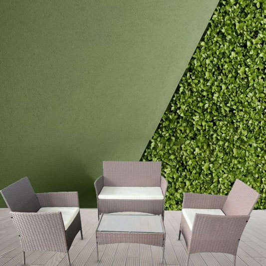 XEO HOME 4-Piece Brown Rattan Furniture Set for Poolside or Backyard - XEO Home