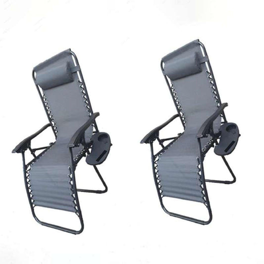 Zero Gravity Folding Lounge Chairs - 2PCS Set for Ultimate Outdoor Relaxation - XEO Home
