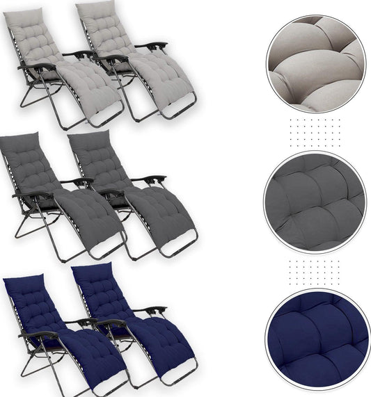 Zero Gravity Folding Chairs - 2 Pack with Padded Cushions and Non-Slip Base - XEO Home