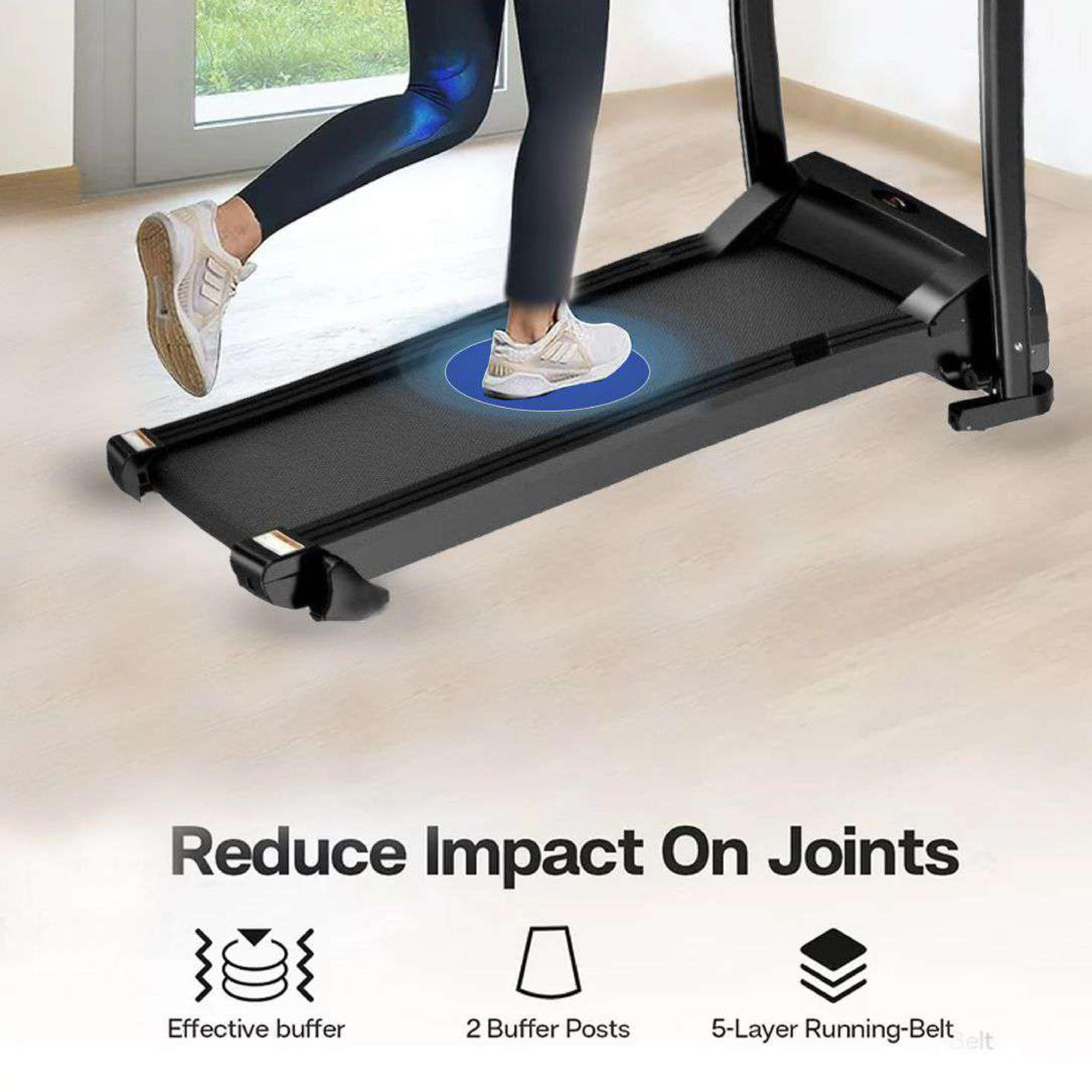 Upgrade Your Home Gym: Space-Saving 1.5 HP Walking Running Machine with LCD & Phone Holder - XEO Home