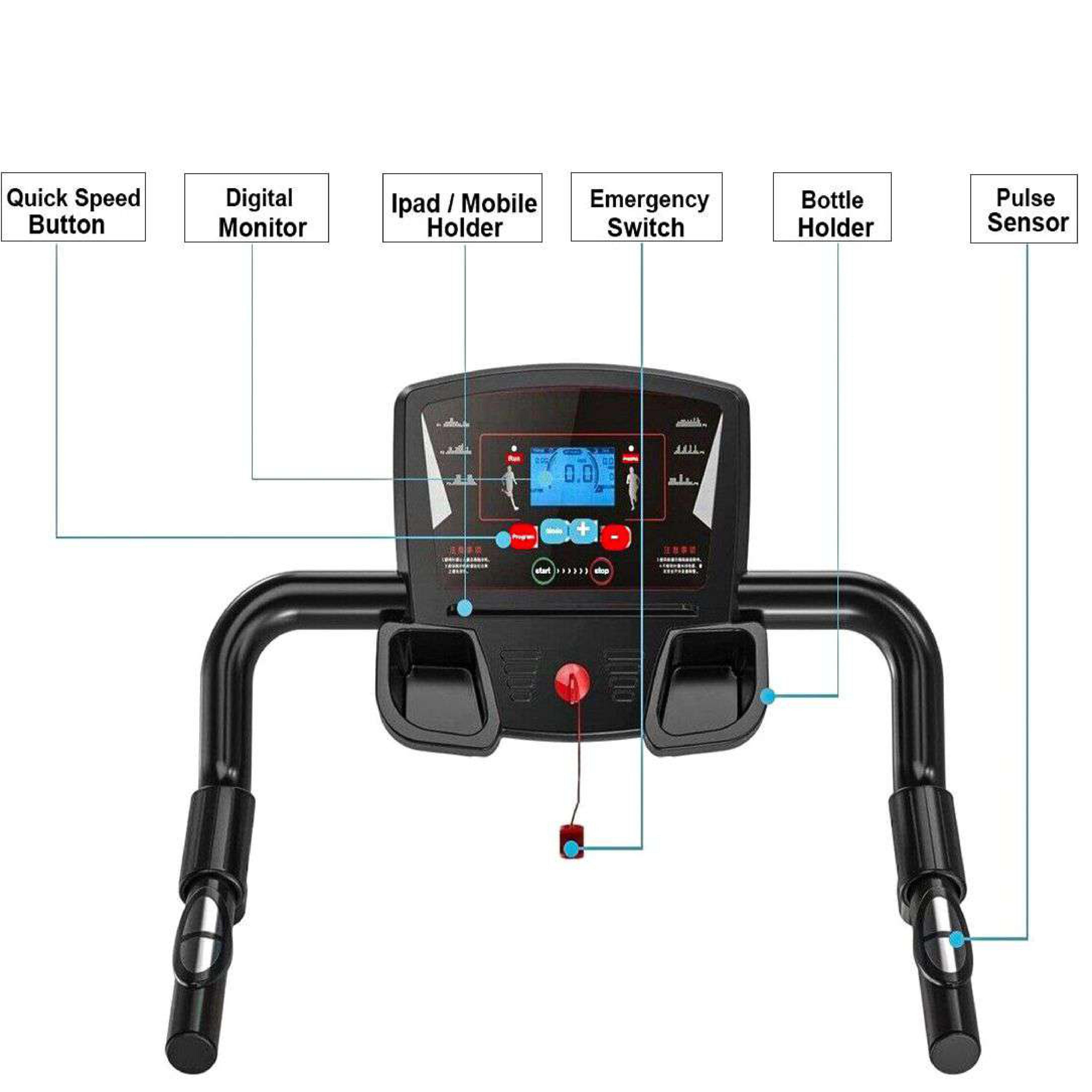 Upgrade Your Home Gym: Space-Saving 1.5 HP Walking Running Machine with LCD & Phone Holder - XEO Home