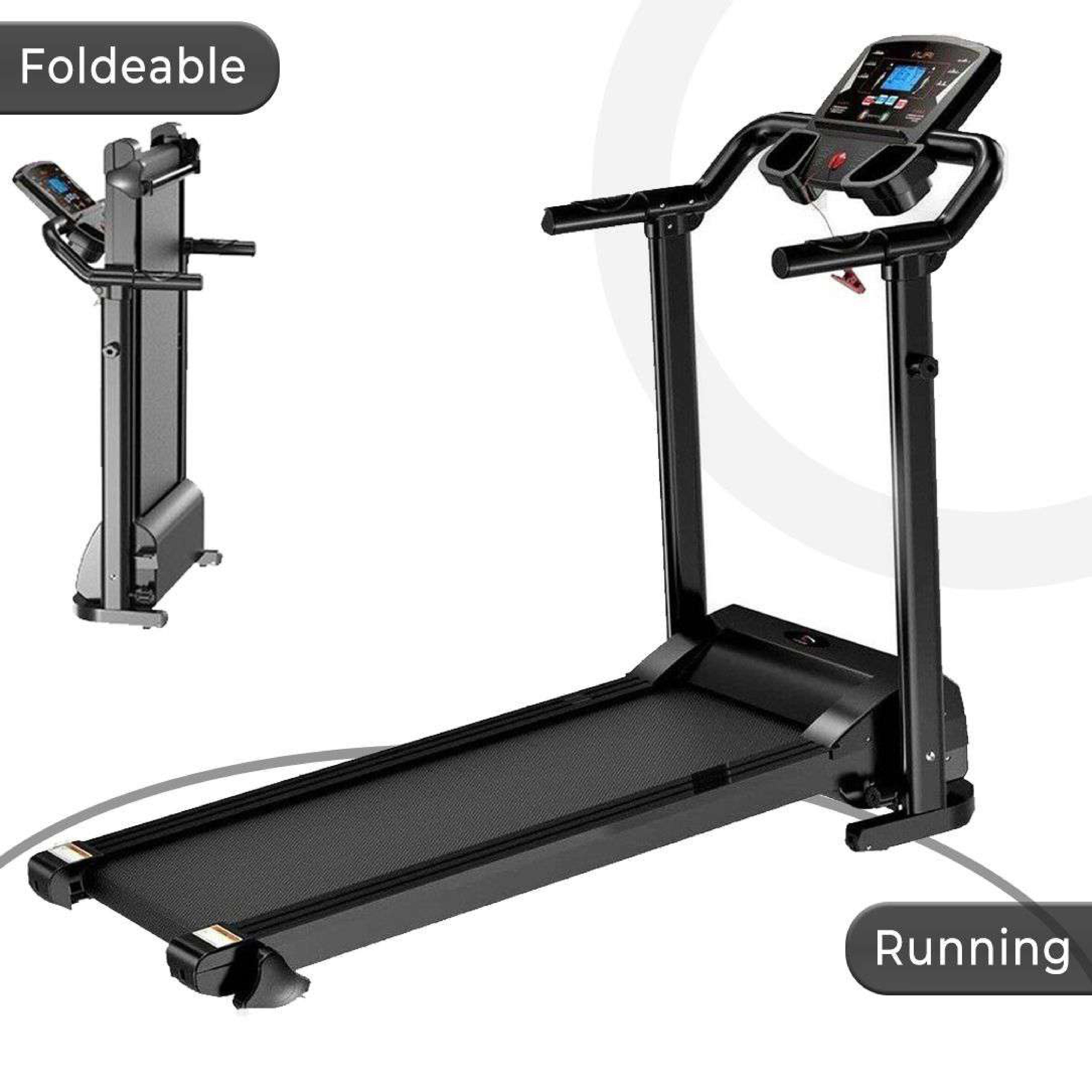 Upgrade Your Home Gym: Space-Saving 1.5 HP Walking Running Machine with LCD & Phone Holder - XEO Home