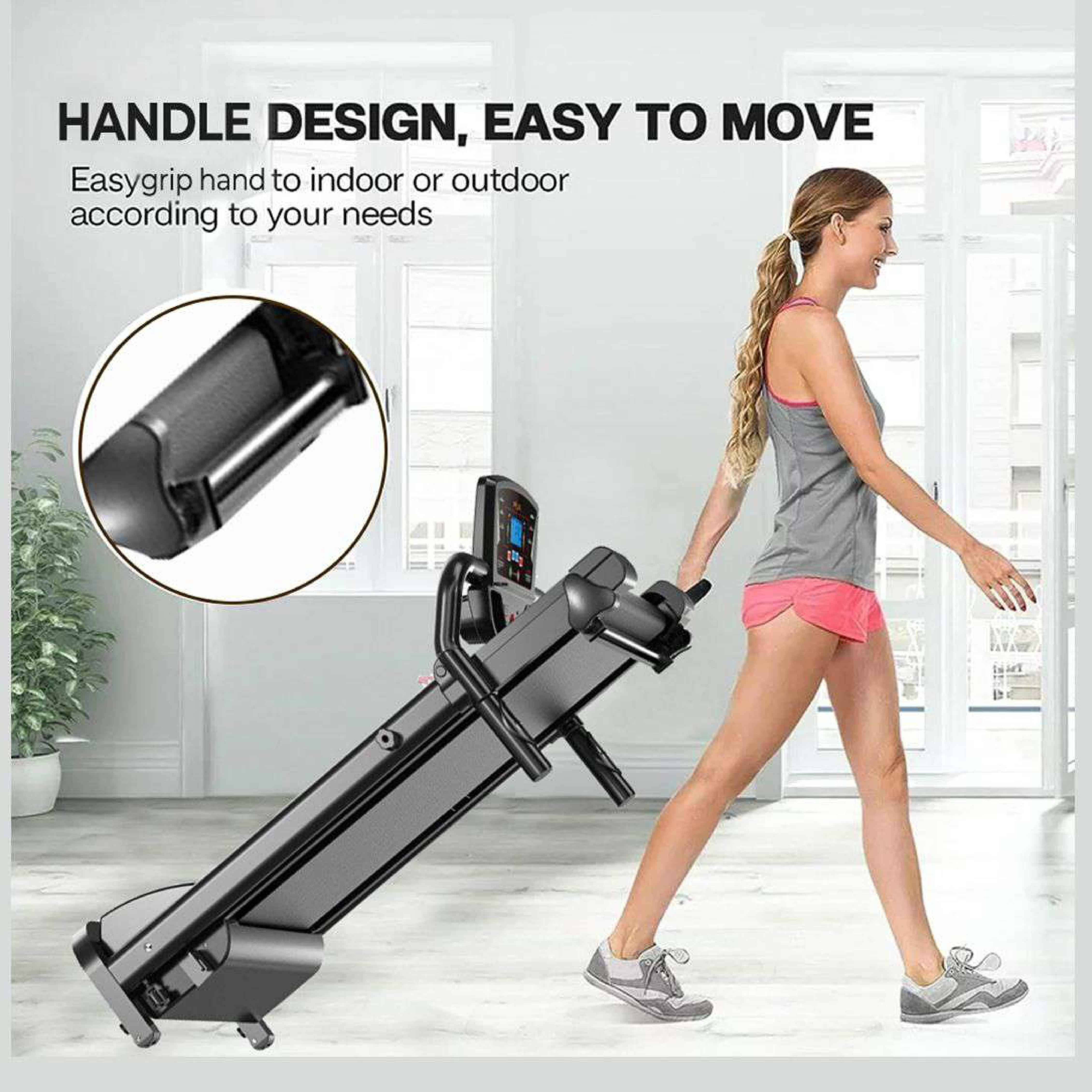 Upgrade Your Home Gym: Space-Saving 1.5 HP Walking Running Machine with LCD & Phone Holder - XEO Home