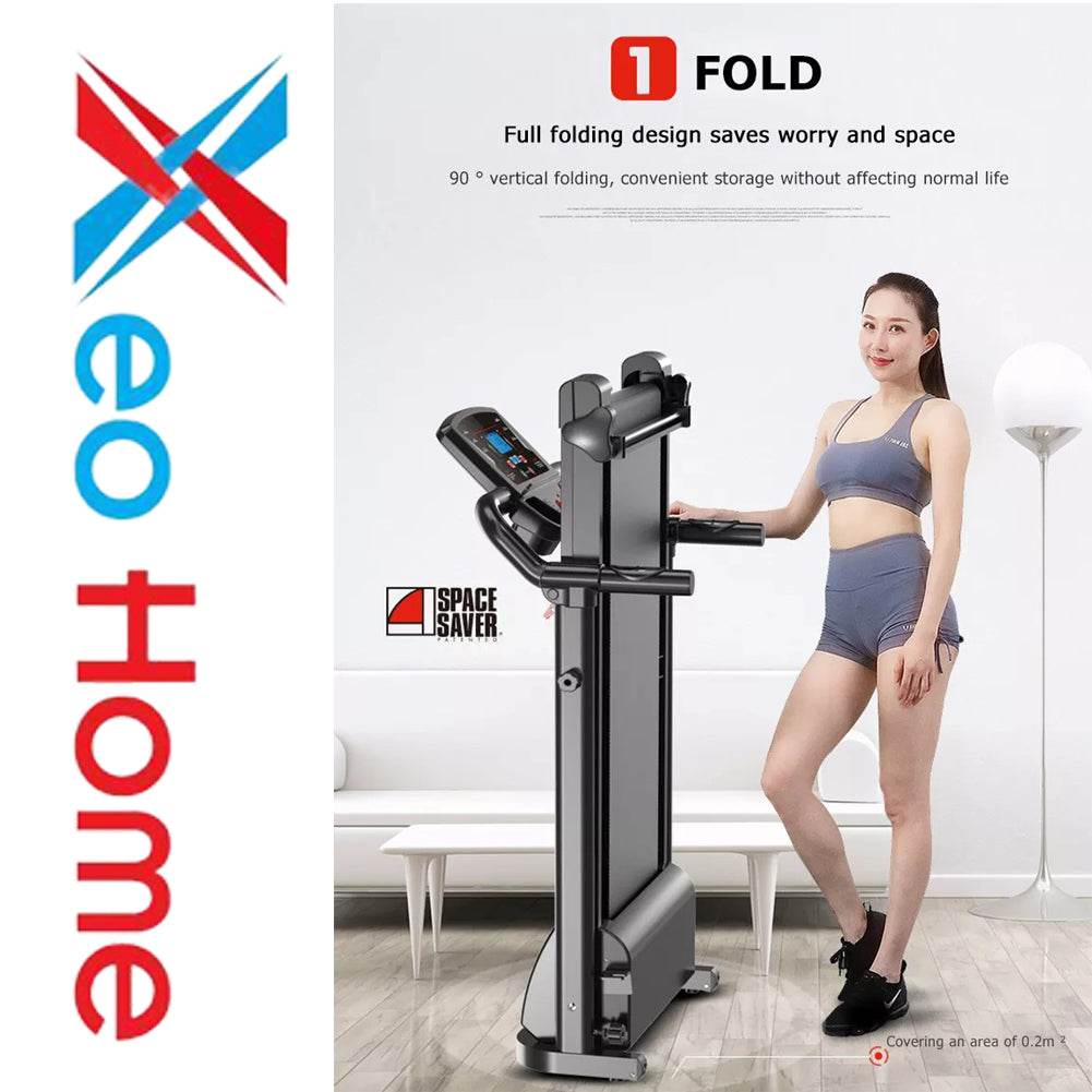 Foldable Electric Treadmill for Home – 12km/h Running & Walking Machine with 9% Manual Incline, Home Gym Fitness Equipment with Cup Holder
