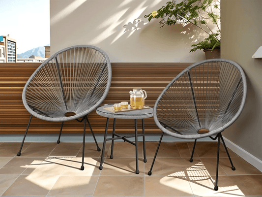 Egg Chair Bistro Set Garden String Patio Furniture Seating Indoor & Outdoor - XEO Home