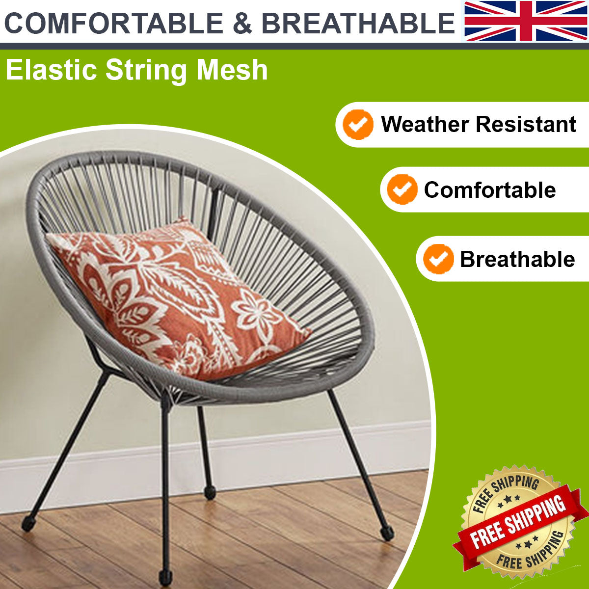 3 Piece Rattan Bistro Set for 2 – Outdoor Garden Table & Egg Chairs with Glass Top