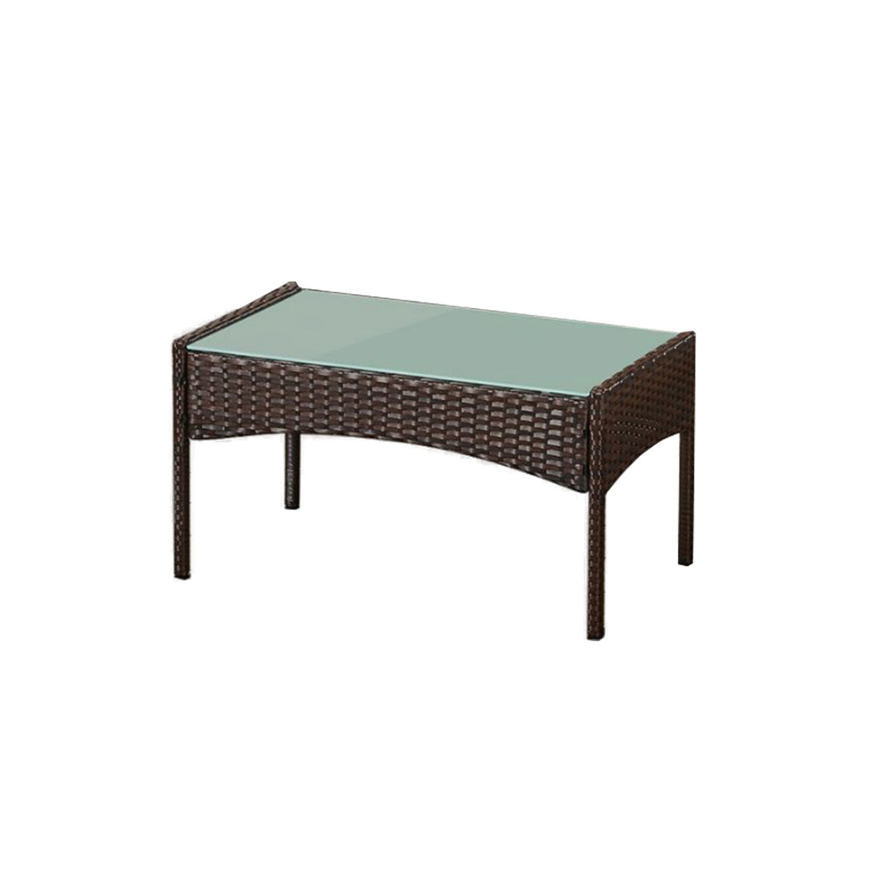 4 Piece Rattan Garden Furniture Set – Outdoor Patio Sofa & Chairs with Coffee Table for Balcony, Conservatory, Backyard & Poolside