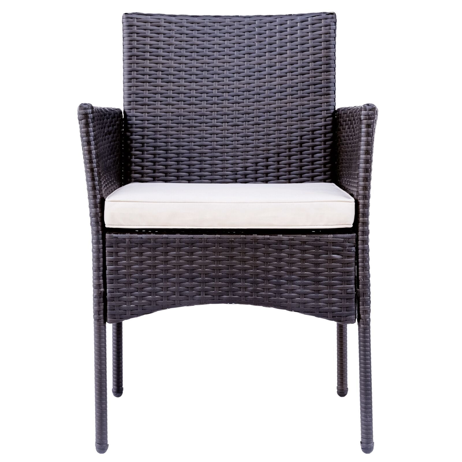 4 Piece Rattan Garden Furniture Set – Outdoor Patio Sofa & Chairs with Coffee Table for Balcony, Conservatory, Backyard & Poolside