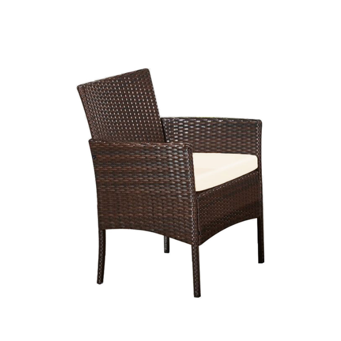 4 Piece Rattan Garden Furniture Set – Outdoor Patio Sofa & Chairs with Coffee Table for Balcony, Conservatory, Backyard & Poolside