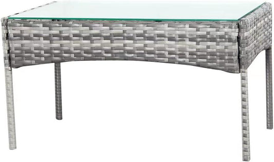 4-Pc Mix-Grey Rattan Sofa Set for Patio, Balcony, or Conservatory with Rain Cover - XEO Home