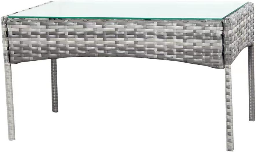 4-Pc Mix-Grey Rattan Sofa Set for Patio, Balcony, or Conservatory with Rain Cover - XEO Home