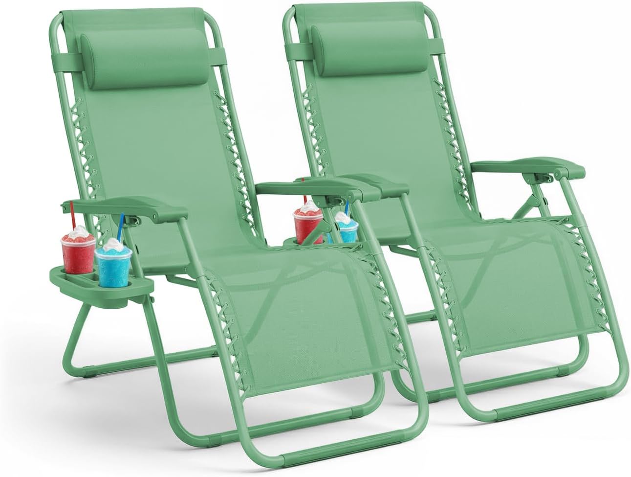 Zero Gravity Sun Lounger Chair with Cup Holder – Folding Reclining Garden Chair for Patio, Beach, Pool & Terrace Outdoor Furniture