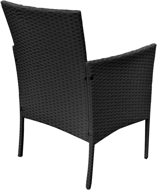 Black Rattan Garden Furniture Set - 4 Piece Patio Sofa and Coffee Table with rain cover - XEO Home