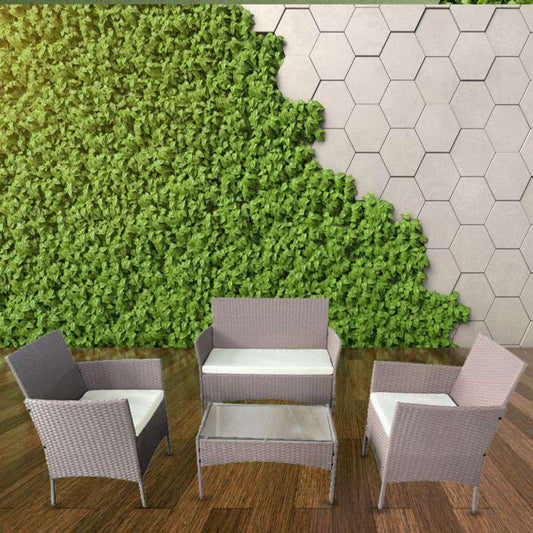 XEO HOME 4-Piece Brown Rattan Furniture Set for Poolside or Backyard - XEO Home