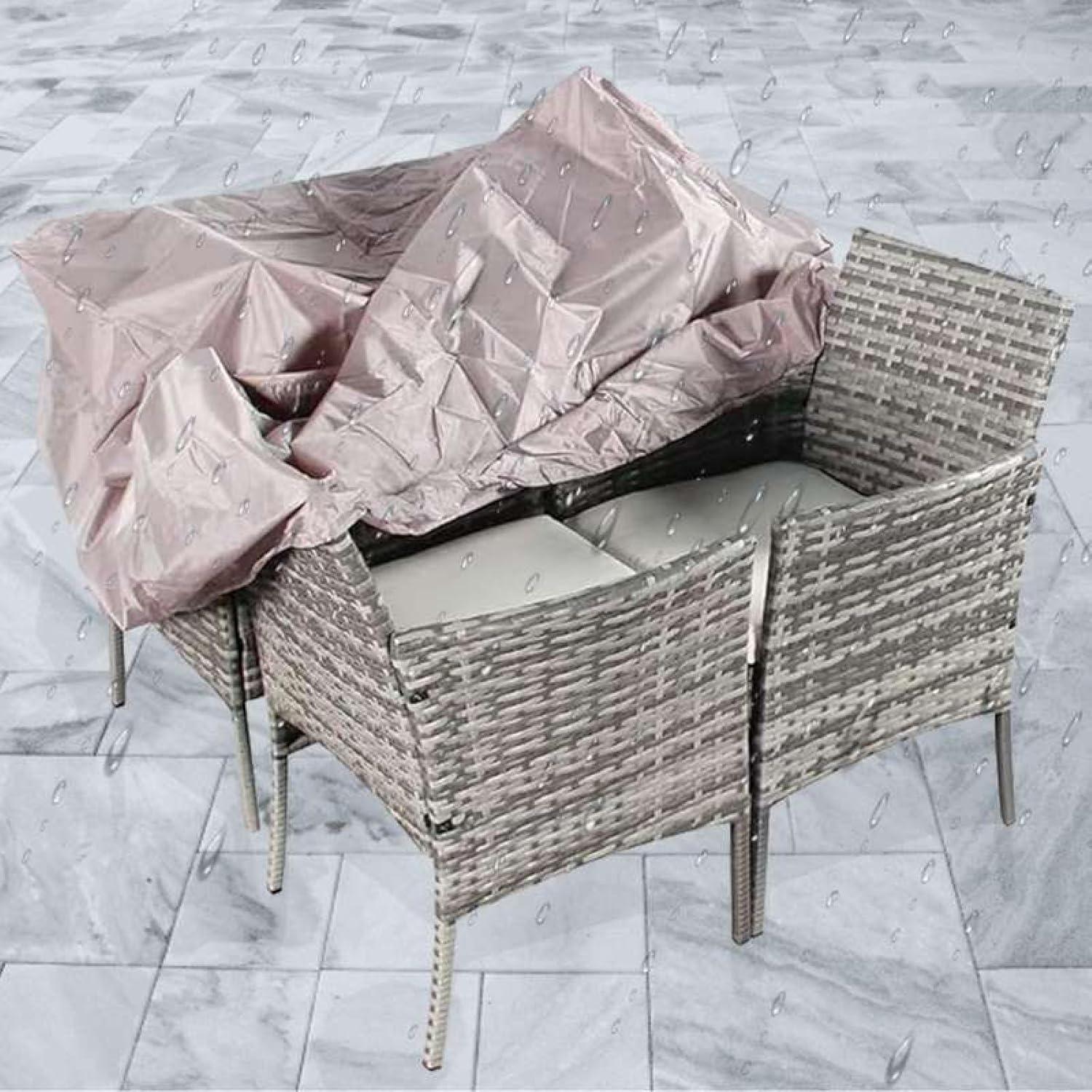 4-Pc Mix-Grey Rattan Sofa Set for Patio, Balcony, or Conservatory with Rain Cover - XEO Home