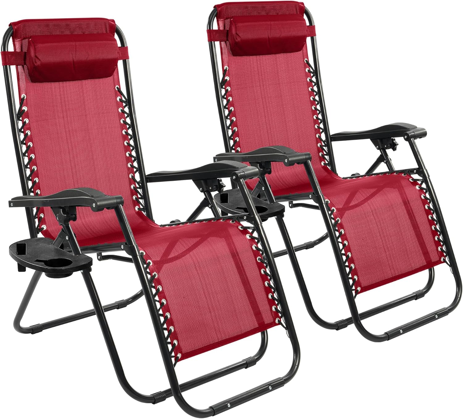 Zero Gravity Sun Lounger Chair with Cup Holder – Folding Reclining Garden Chair for Patio, Beach, Pool & Terrace Outdoor Furniture