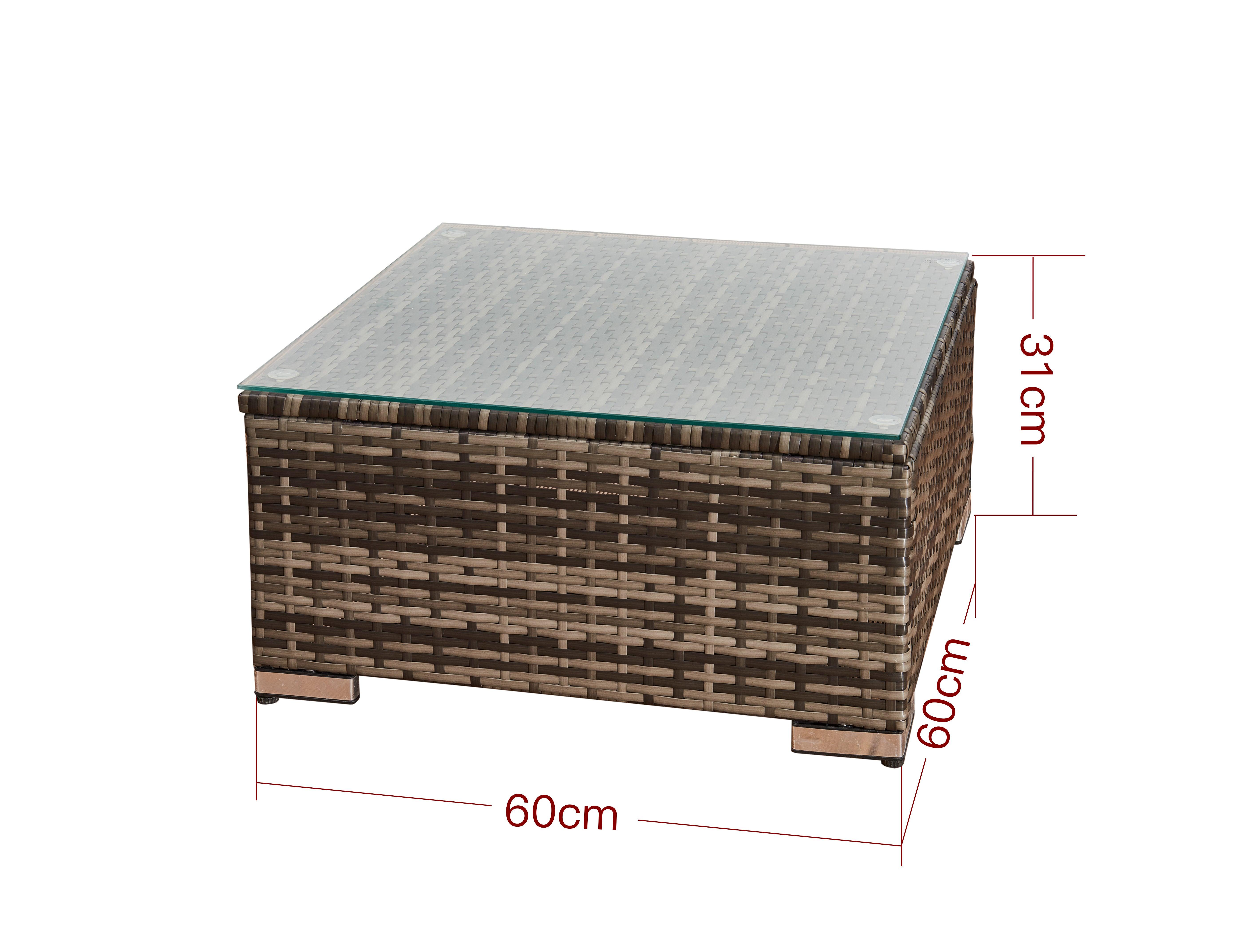 Outdoor Rattan Sofa Set - MIX Grey 4-Seater L-Shape with Coffee Table & Sun Lounger - XEO Home