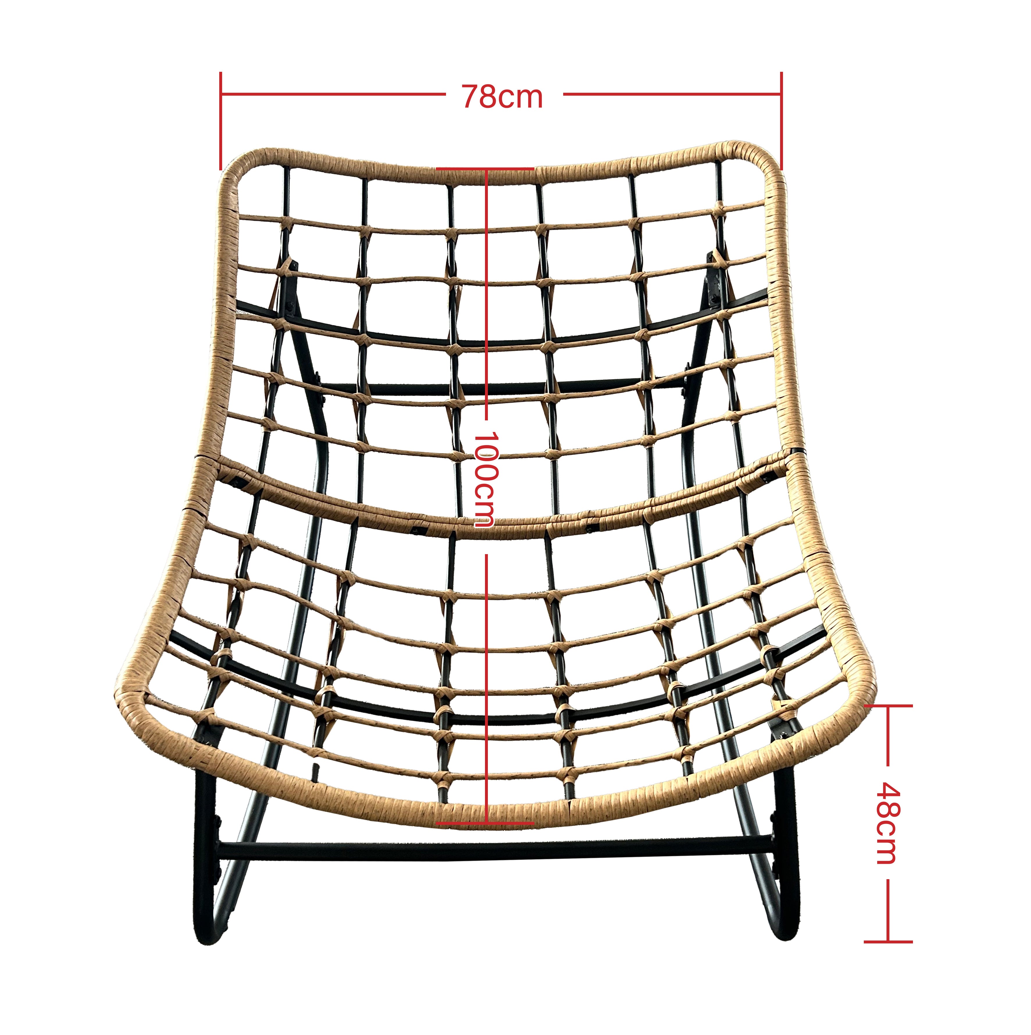 Outdoor Wicker Papasan Rocking Chair – Comfy Egg Chair with Thick Cushion for Patio, Garden, Living Room & Bedroom