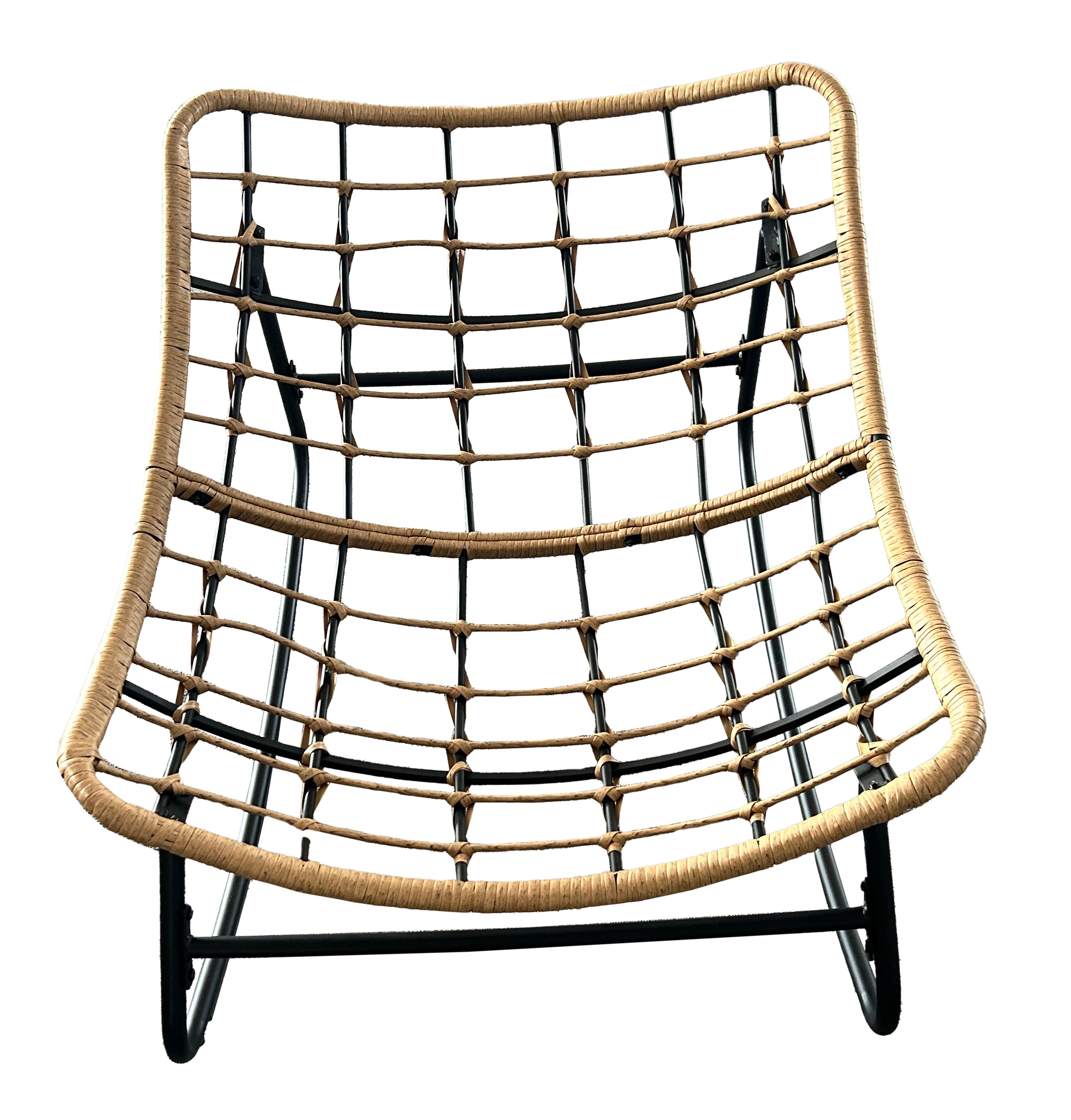 Outdoor Wicker Papasan Rocking Chair – Comfy Egg Chair with Thick Cushion for Patio, Garden, Living Room & Bedroom
