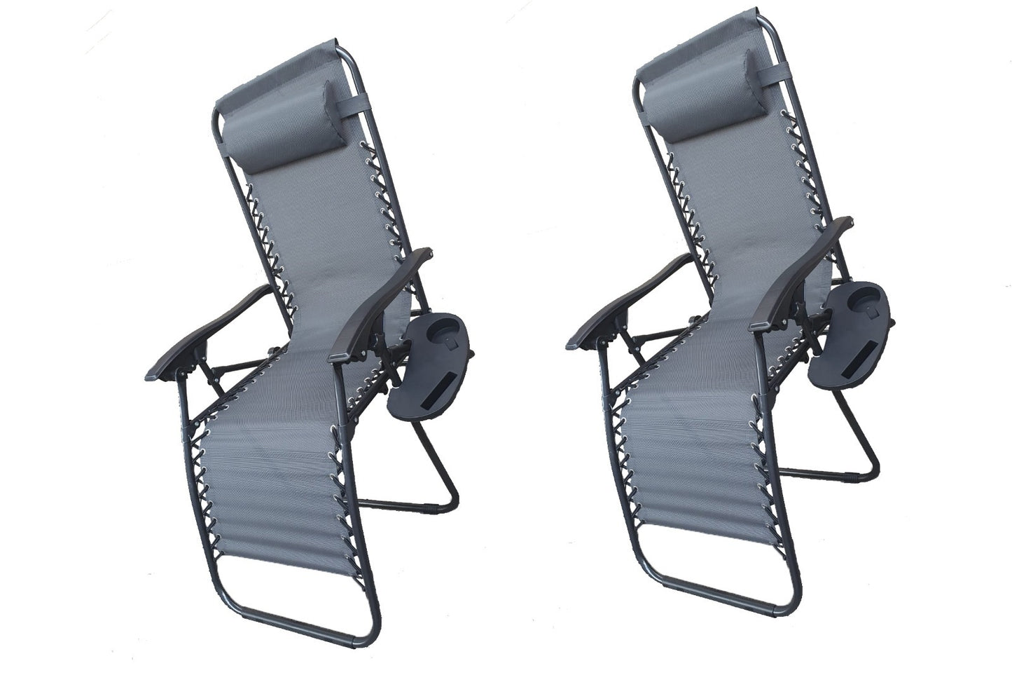 2 PCS Zero Gravity Folding Lounge Beach Chairs Outdoor Recliner