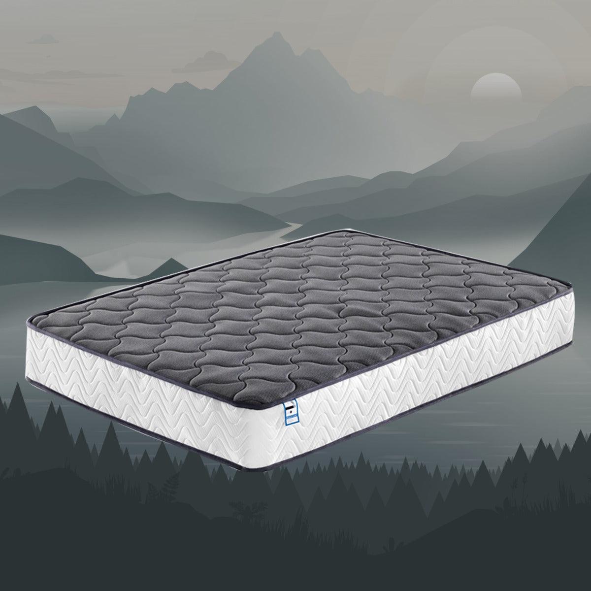 4ft White Small Double Bed Pinewood Bed with Mattress - XEO Home