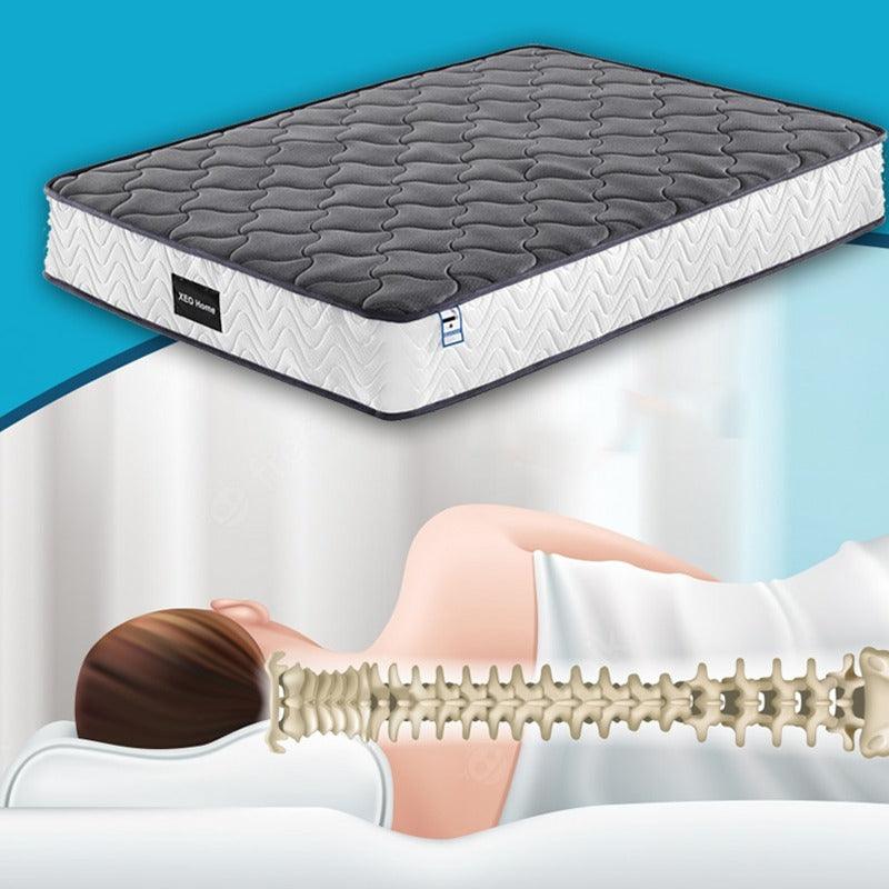 4ft White Small Double Bed Pinewood Bed with Mattress - XEO Home