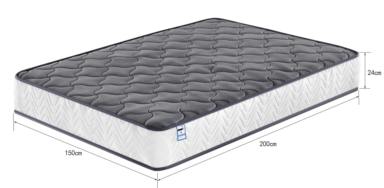 White 5ft King Size Wooden Bed Frame – Solid Pine Wood Bed with Optional Cooling Gel Mattress for Bedroom Furniture