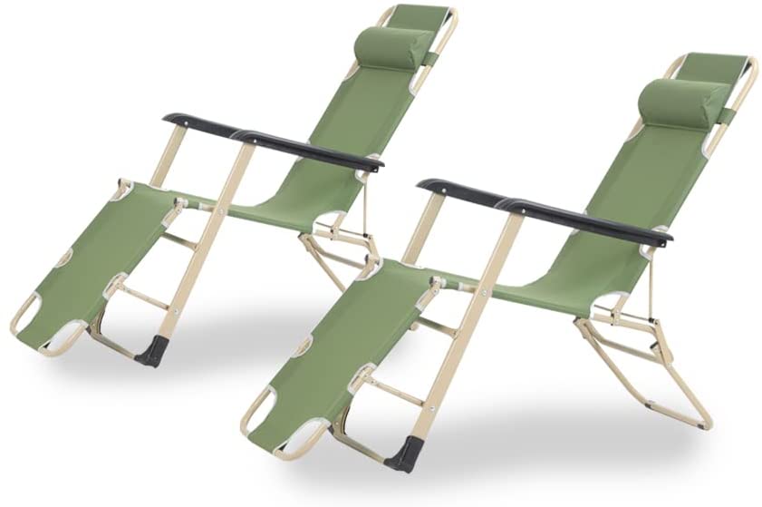 Outdoor Lounge Recliner Chair with Cushion Pads – Adjustable Folding Garden Sun Lounger in Red & Grey, Heavy-Duty Teslin Fabric Patio Chair for Summer & Winter