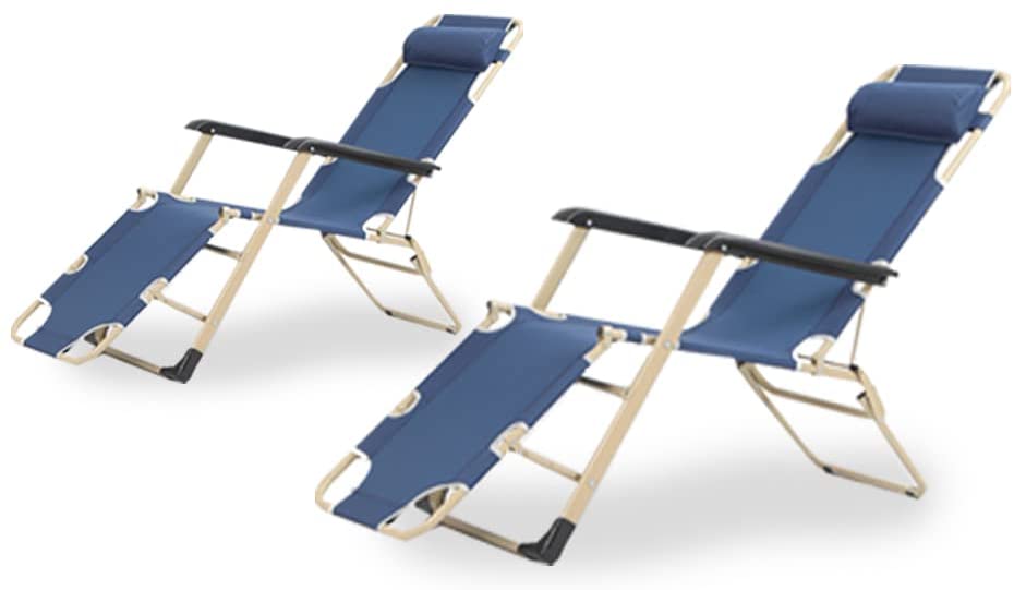 Outdoor Lounge Recliner Chair with Cushion Pads – Adjustable Folding Garden Sun Lounger in Red & Grey, Heavy-Duty Teslin Fabric Patio Chair for Summer & Winter