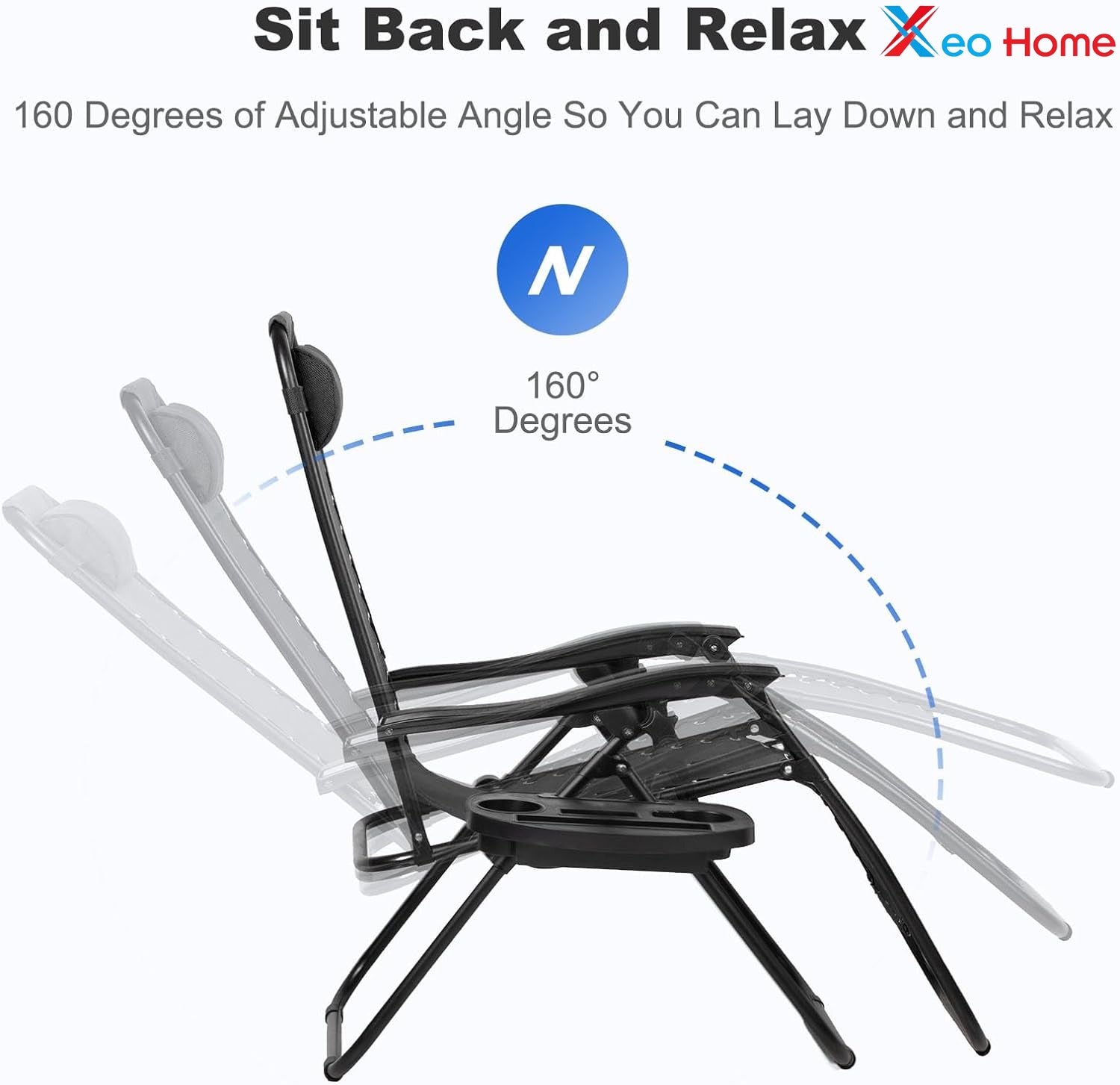 Zero Gravity Sun Lounger Chair with Cup Holder – Folding Reclining Garden Chair for Patio, Beach, Pool & Terrace Outdoor Furniture