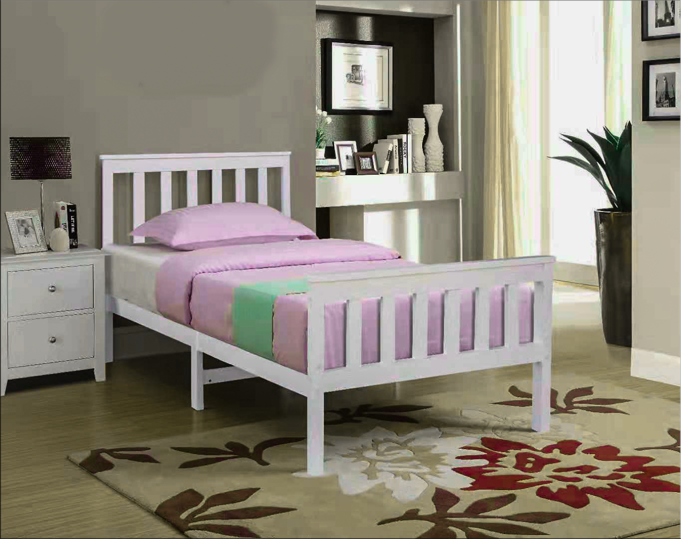 Cozy 3ft Single Pinewood Bed – Compact & Space-Saving, Ideal for Small Bedrooms & Guest Rooms