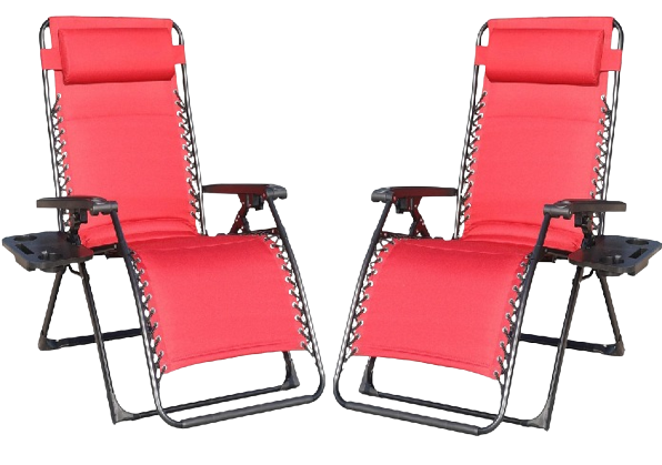 Zero Gravity Sun Lounger Chair with Cup Holder – Folding Reclining Garden Chair for Patio, Beach, Pool & Terrace Outdoor Furniture