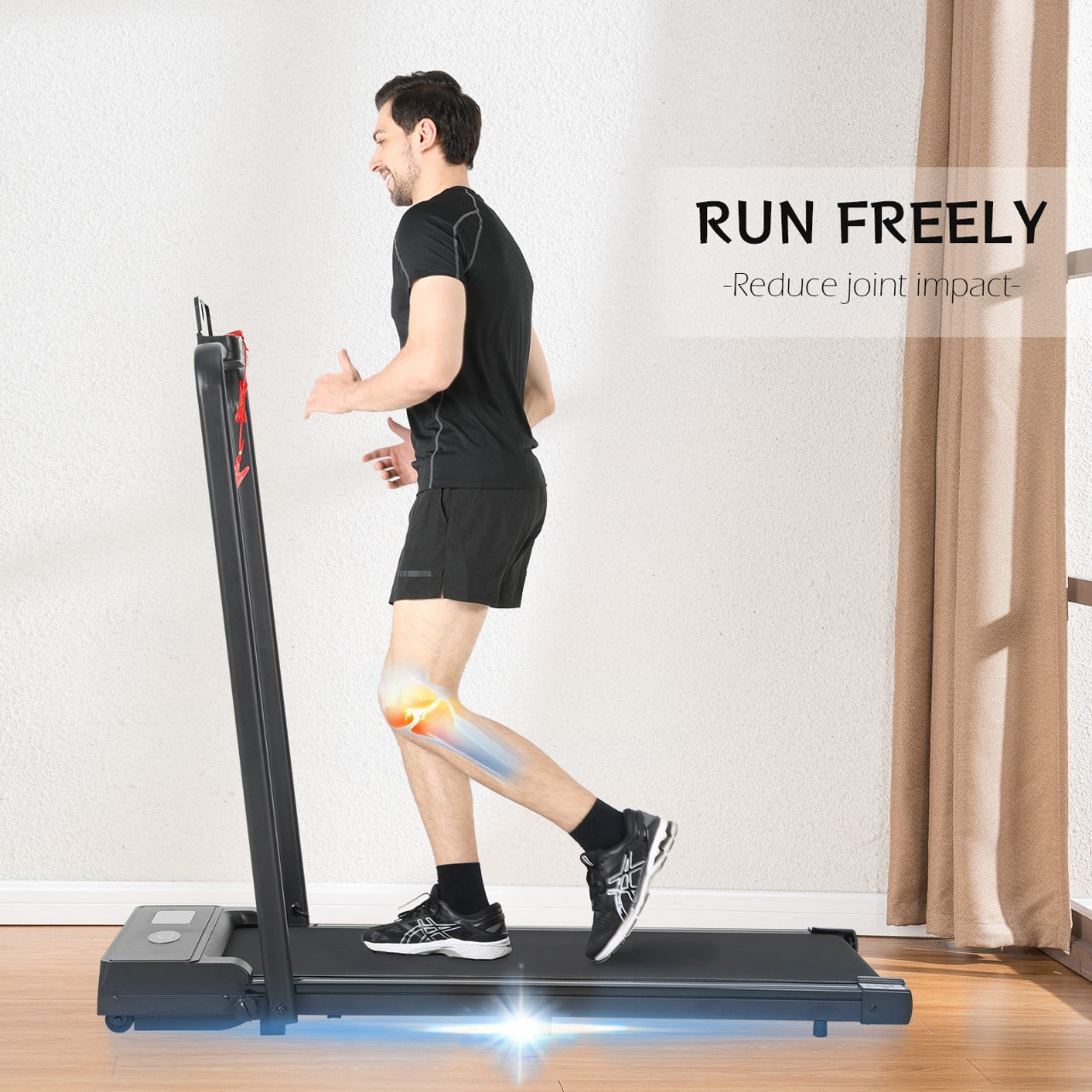 Walking Pad Treadmill with Handle & Emergency Stop – Foldable Under Desk Electric Treadmill for Home Office Gym | 2HP Motor, LED Display, Compact Portable Running Machine