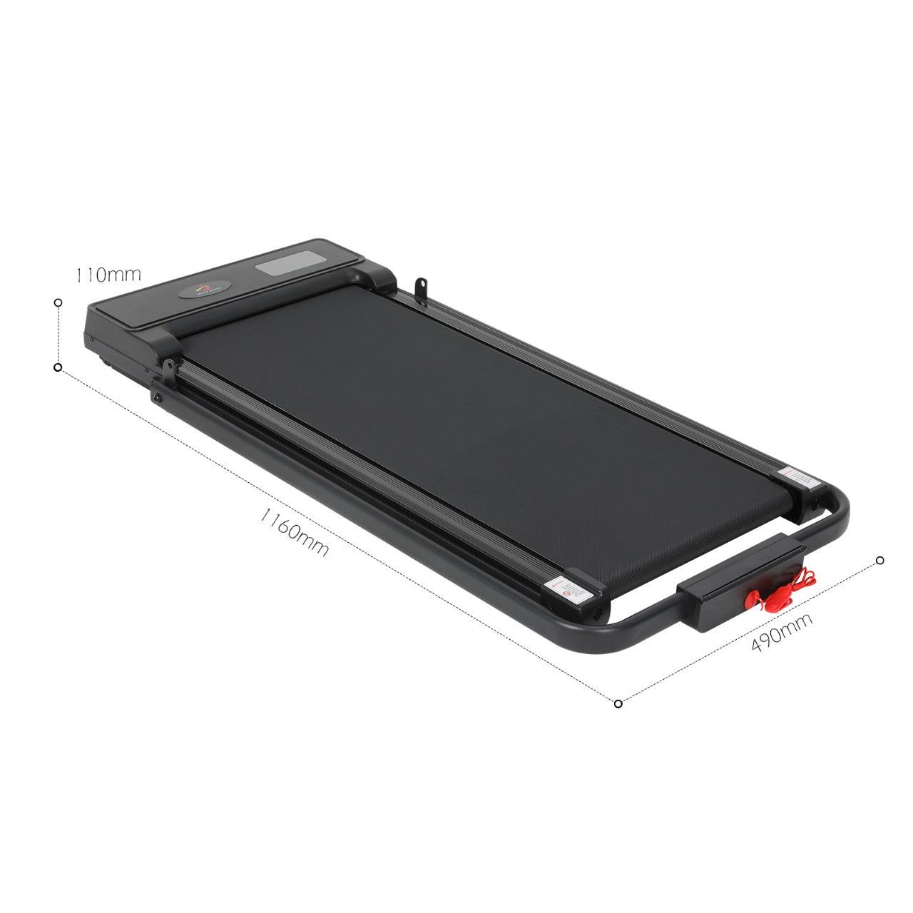 Under Desk Treadmill with Handrail – Foldable, 1.5HP Motor, LCD Display, Bluetooth, Remote Control, 1–10km/h Speed, 100KG Capacity