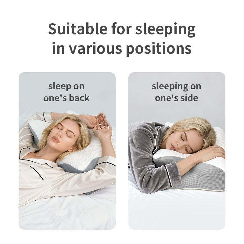 Ergonomic Memory Foam Butterfly Pillow – Orthopedic Cervical Neck Support Sleeping Pillow for Side & Back Sleepers, Black & White Bed Pillow