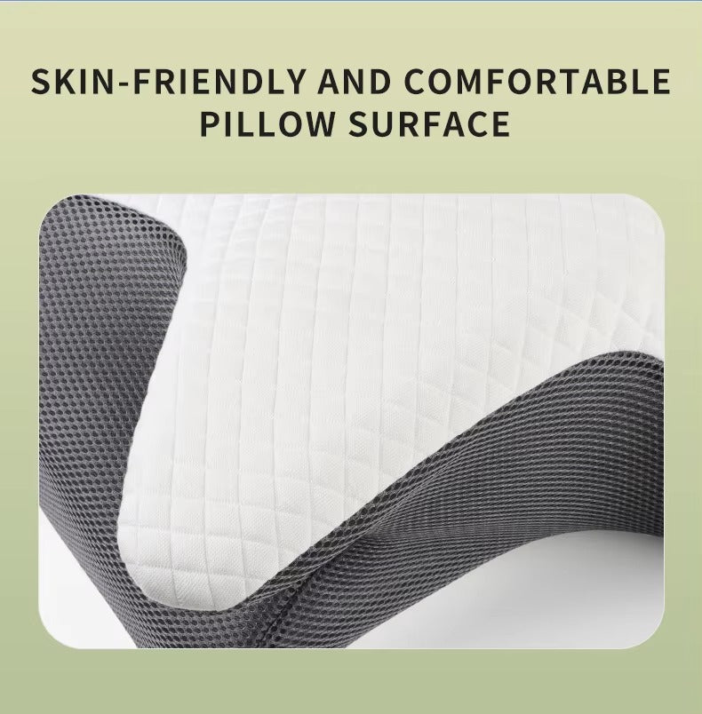 Ergonomic Memory Foam Butterfly Pillow – Orthopedic Cervical Neck Support Sleeping Pillow for Side & Back Sleepers, Black & White Bed Pillow
