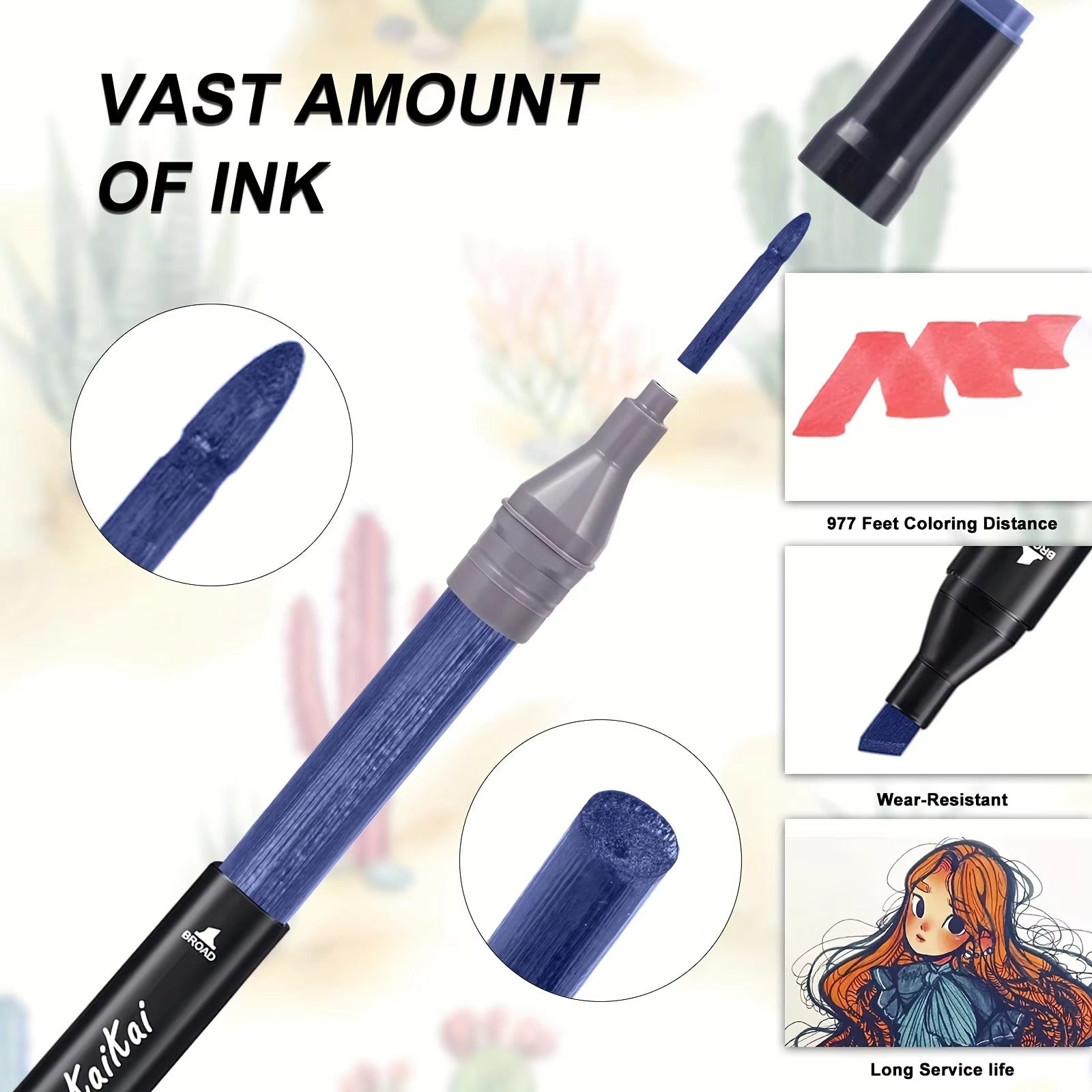 Dual Tip Alcohol Markers Set 40/80/120/168 Colours – Permanent Art Pens for Drawing, Manga, Sketching & Colouring with Carry Case