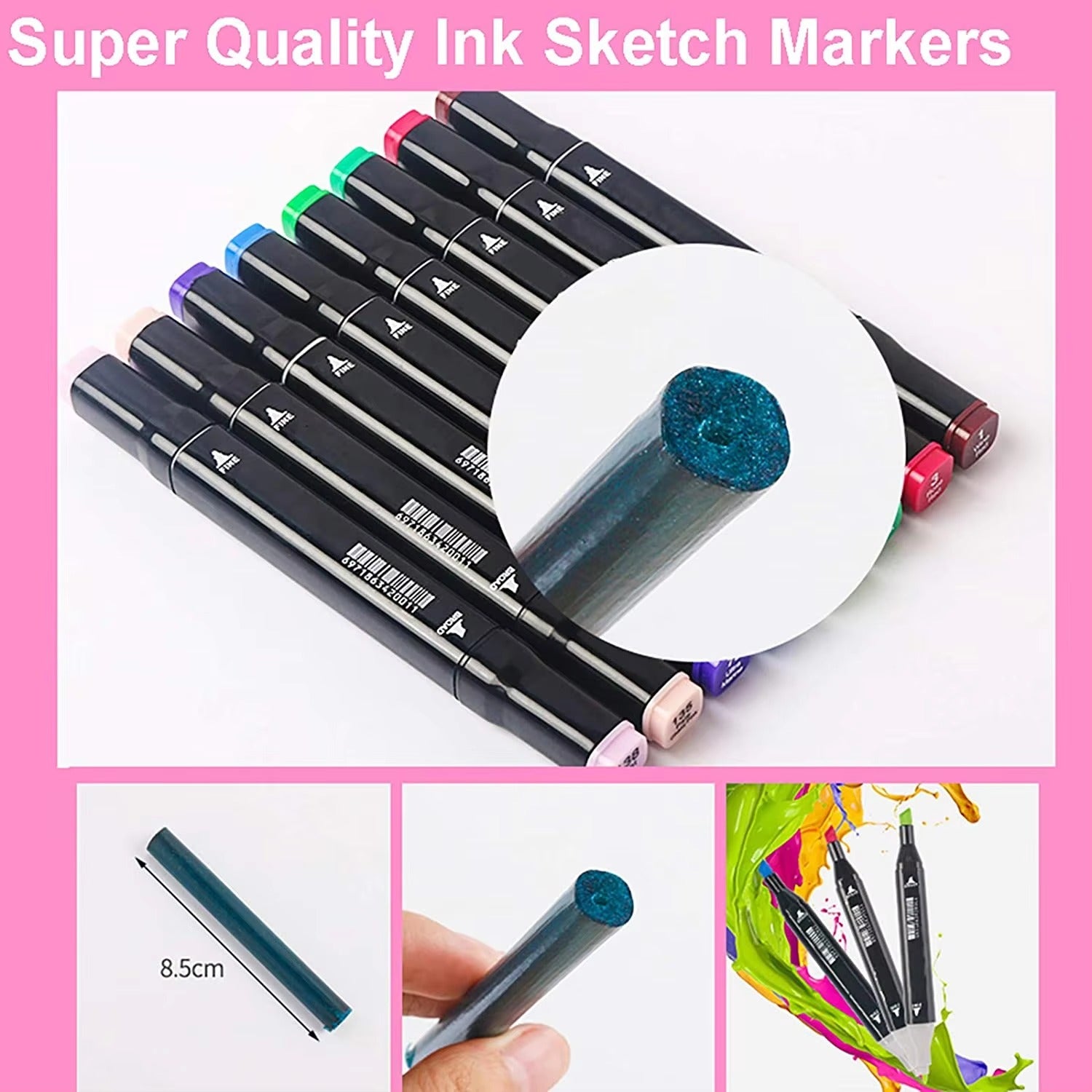 Dual Tip Alcohol Markers Set 40/80/120/168 Colours – Permanent Art Pens for Drawing, Manga, Sketching & Colouring with Carry Case
