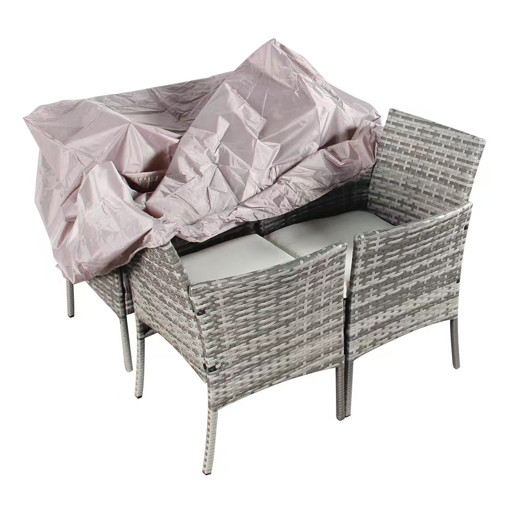 4 Piece Rattan Garden Furniture Set – Outdoor Patio Sofa & Chairs with Coffee Table for Balcony, Conservatory, Backyard & Poolside