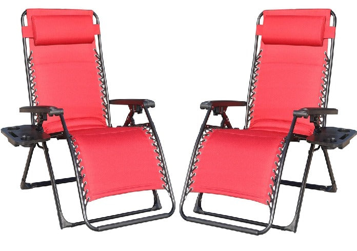 Zero Gravity Sun Lounger Chair with Cup Holder – Folding Reclining Garden Chair for Patio, Beach, Pool & Terrace Outdoor Furniture