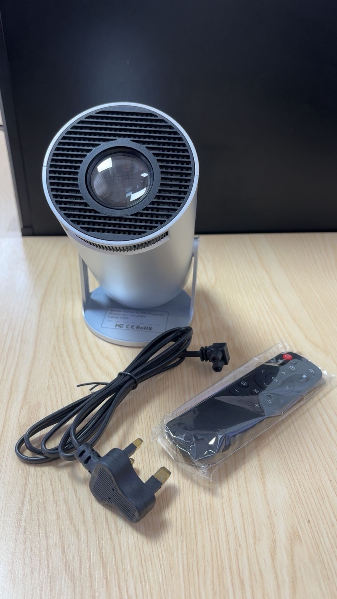 Mini Portable Projector with 180° Rotation & Auto Keystone – Android LED Home Cinema Projector Compatible with TV Stick, HDMI, USB, iOS & Windows