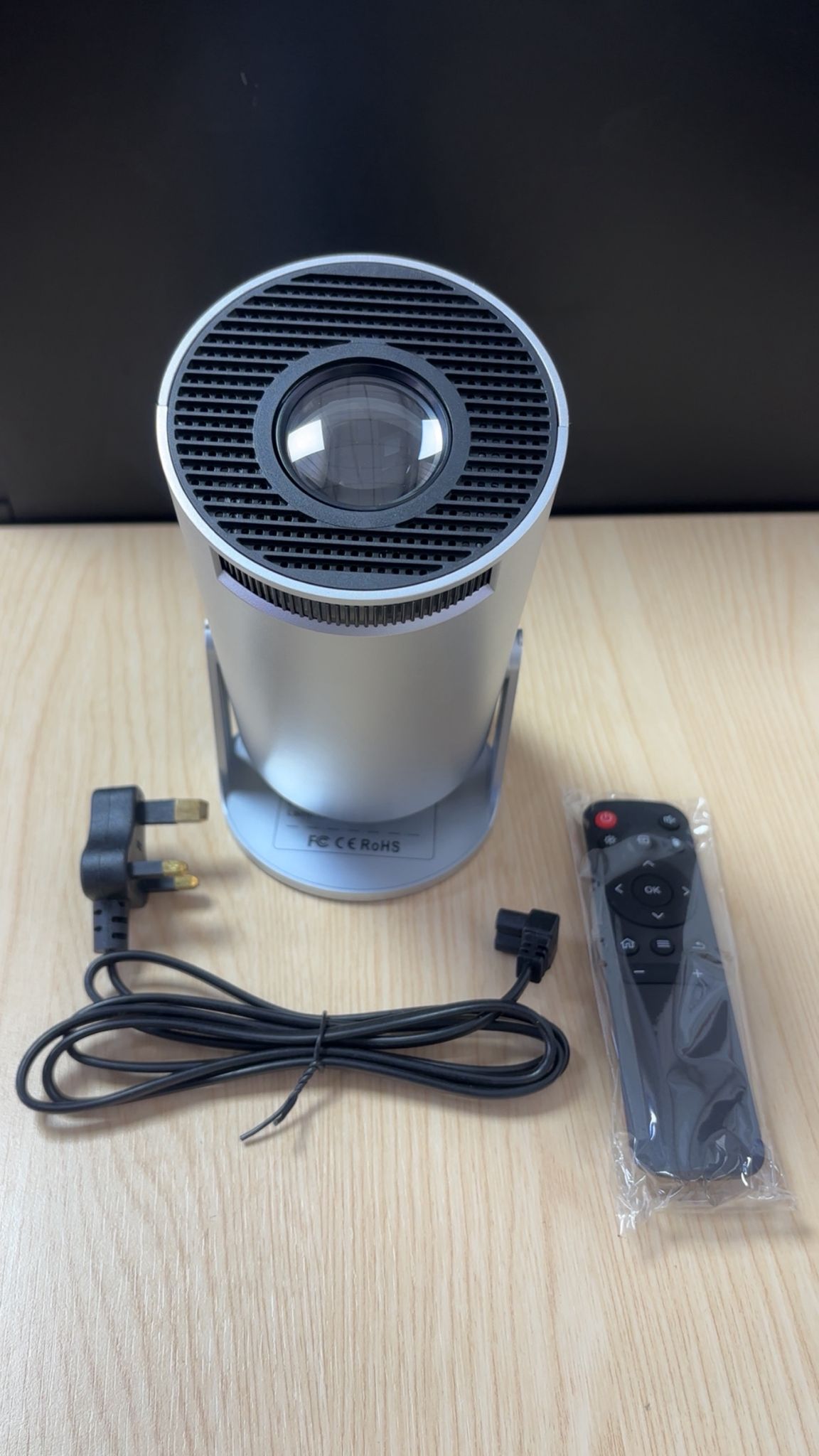 Mini Portable Projector with 180° Rotation & Auto Keystone – Android LED Home Cinema Projector Compatible with TV Stick, HDMI, USB, iOS & Windows