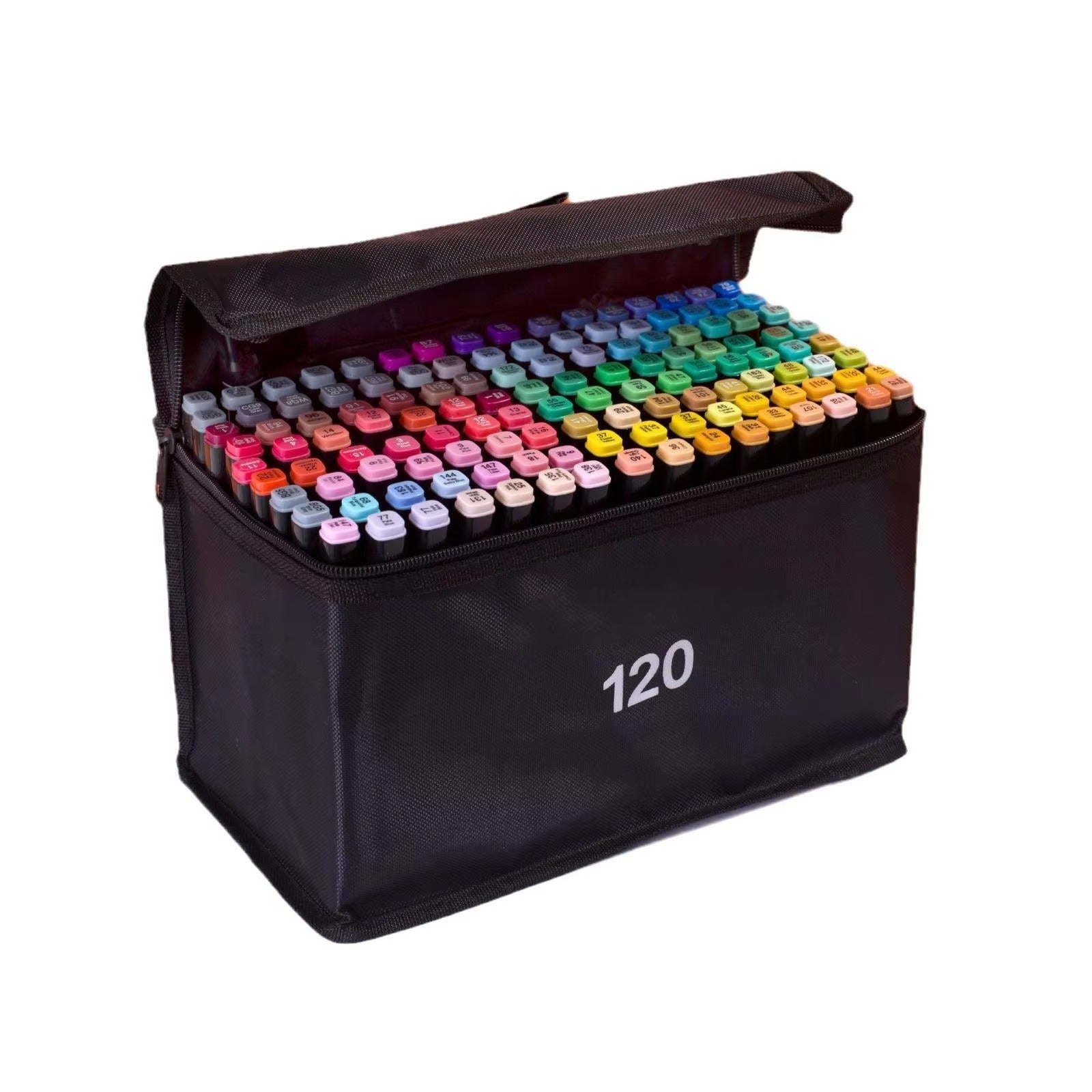 Dual Tip Alcohol Markers Set 40/80/120/168 Colours – Permanent Art Pens for Drawing, Manga, Sketching & Colouring with Carry Case