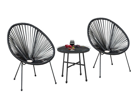 Egg Chair Bistro Set Garden String Patio Furniture Seating Indoor & Outdoor - XEO Home