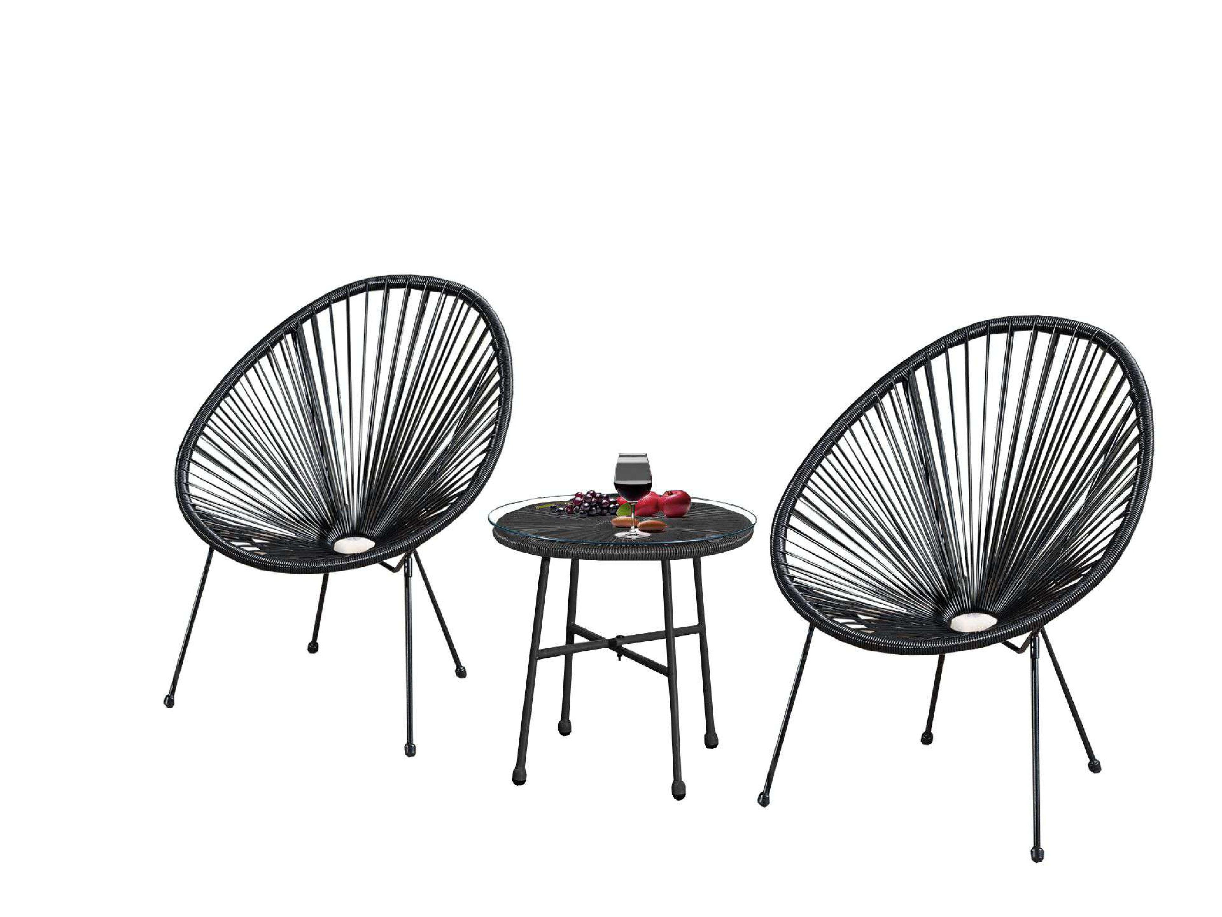 Egg Chair Bistro Set Garden String Patio Furniture Seating Indoor & Outdoor - XEO Home