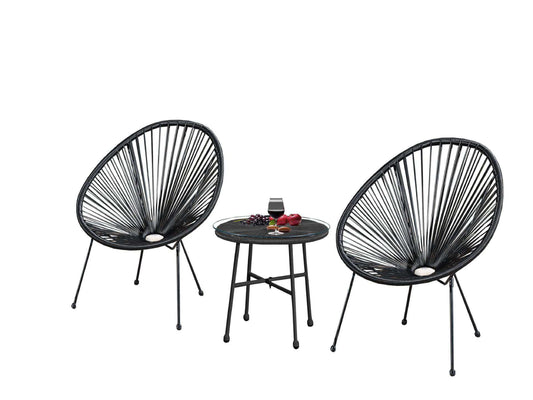 Egg Chair Bistro Set Garden String Patio Furniture Seating Indoor & Outdoor - XEO Home