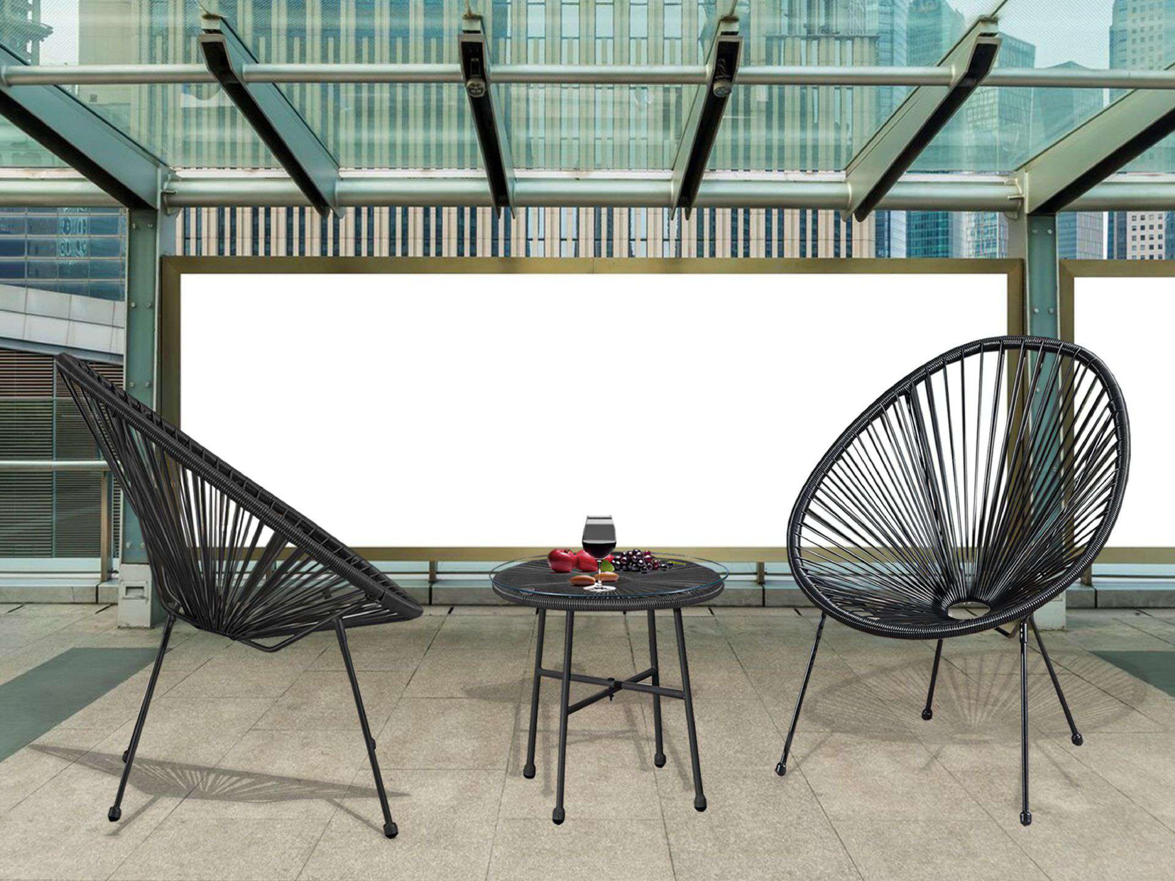 Egg Chair Bistro Set Garden String Patio Furniture Seating Indoor & Outdoor - XEO Home