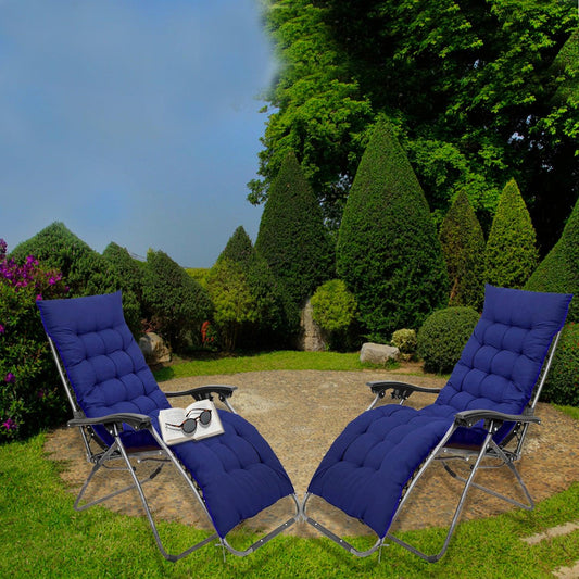 Zero Gravity Folding Chairs - 2 Pack with Padded Cushions and Non-Slip Base - XEO Home