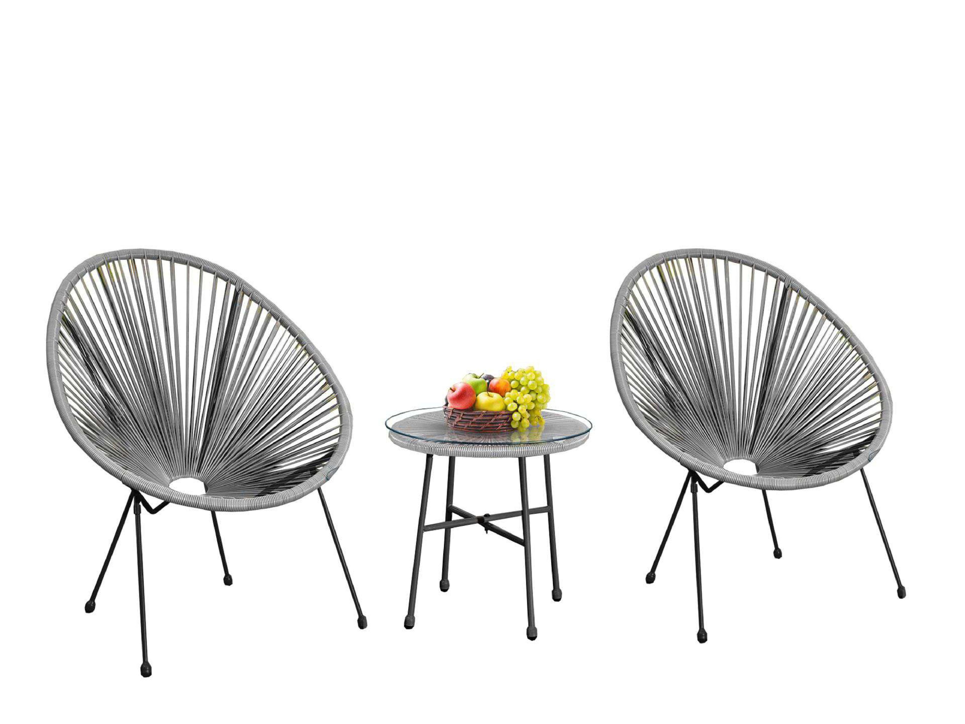 Egg Chair Bistro Set Garden String Patio Furniture Seating Indoor & Outdoor - XEO Home